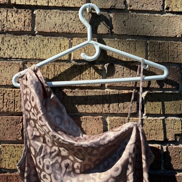 Satin Leopard Print Slip Dress - Picture 2 of 3